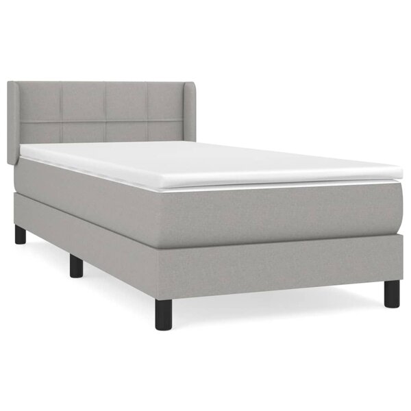 vidaXL Sommier à lattes de lit avec matelas Gris clair 80x200 cm Tissu