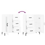 vidaXL Buffet Blanc brillant 69 5x34x90 cm Bois d'ingénierie