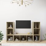vidaXL Meubles TV 3 Pièces Chêne sonoma 107x35x37 cm Bois d'ingénierie