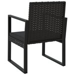 vidaXL Salon de jardin 4 Pièces avec coussins Noir Résine tressée