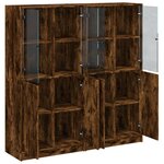 vidaXL Bibliothèque avec portes chêne fumé 136x37x142 cm