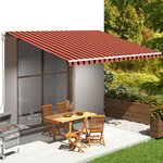 vidaXL Tissu de remplacement pour auvent Orange et marron 5x3 5 m