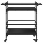 vidaXL Chariot de cuisine noir 82x40x78 5 cm bois d'ingénierie