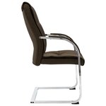 Chaise fauteuil siège de bureau informatique étude cantilever tissu brun 02_0023994