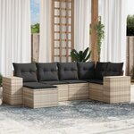 vidaXL Salon de jardin 6 Pièces avec coussins gris clair résine tressée