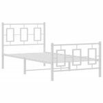 vidaXL Cadre de lit métal sans matelas avec pied de lit blanc 90x190cm