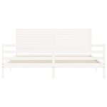 vidaXL Cadre de lit avec tête de lit blanc 200x200 cm bois massif