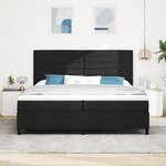 vidaXL Lit à ressorts avec matelas et LED noir 200x200 cm en tissu
