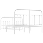 vidaXL Cadre de lit métal sans matelas et pied de lit blanc 140x200 cm