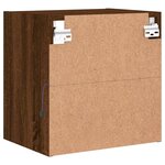 vidaXL Table de chevet murale avec lumières LED chêne marron