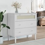 vidaXL Commode SENJA aspect de rotin blanc bois de pin solide