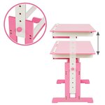 Bureau enfant meuble réglable en hauteur et inclinable rose 0508097