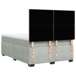 vidaXL Sommier à lattes de lit et matelas Gris clair 160x200cm Velours