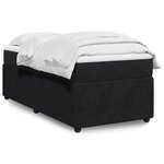 vidaXL Sommier à lattes de lit avec matelas Noir 90x190 cm Velours