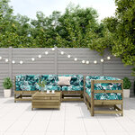 vidaXL Salon de jardin 6 Pièces avec coussins bois de pin imprégné