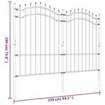 vidaXL Clôture de jardin avec sommet de lance Noir 190 cm