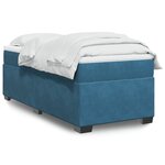 vidaXL Sommier à lattes de lit et matelas Bleu foncé 80x200 cm Velours