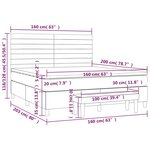 vidaXL Sommier à lattes de lit avec matelas Crème 160x200 cm Tissu