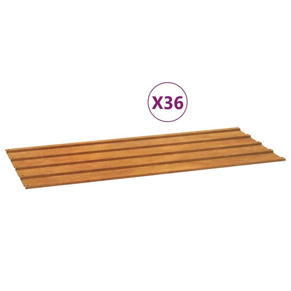 vidaXL Panneaux de toiture 36 Pièces rouillé 100x44 cm Acier corten