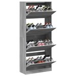 vidaXL Armoire à chaussures 4 tiroirs rabattables sonoma gris
