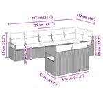 Ensemble de Canapé de Jardin 8 Pièces avec Coussins Beige Rotin Synthétique
