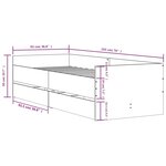 vidaXL Cadre de lit avec tiroirs sans matelas sonoma gris 90x190 cm