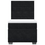 vidaXL Sommier à lattes de lit avec matelas Noir 100x200 cm Velours