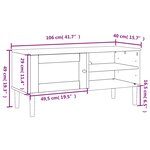 vidaXL Meuble TV SENJA aspect rotin noir 106x40x49cm bois massif pin