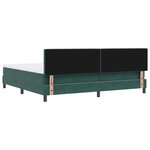 Lit Box Spring vidaXL avec Matelas & LED Vert Foncé 200x200 cm Velours