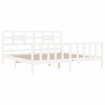 vidaXL Cadre de lit sans matelas blanc 200x200 cm bois massif de pin