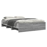 vidaXL Cadre de lit sonoma gris 135x190 cm bois d'ingénierie