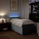vidaXL Sommier à lattes de lit et matelas Gris clair 90x190 cm Tissu