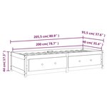vidaXL Lit de jour sans matelas 90x200 cm bois de pin massif