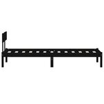 vidaXL Cadre de lit Noir Bois massif 75x190 cm Petit simple