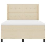 Lit Box Spring vidaXL avec Matelas & LED Crème 140x200 cm Tissu