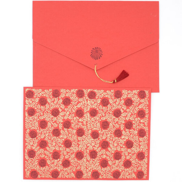 PAPERTREE MONSOON Lot de 5 Enveloppes (A5) - Rouge