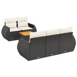 vidaXL Salon de jardin 6 Pièces avec coussins noir résine tressée