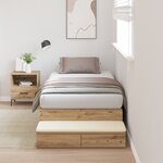 vidaXL lit de rangement Artisan chêne 75x190 cm