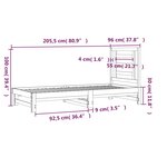 vidaXL Lit coulissant Gris 2x(90x200) cm Bois de pin massif