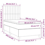 vidaXL Sommier à lattes de lit avec matelas et LED Noir 80x200cm Tissu