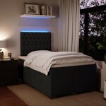 vidaXL Sommier à lattes de lit avec matelas noir 120x190 cm velours