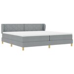 Lit Box Spring vidaXL avec Matelas - Gris clair - 200x200 cm - Tissu