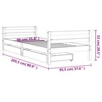 vidaXL Cadre de lit enfant avec tiroirs 90x200 cm bois de pin massif