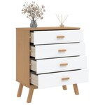 vidaXL Armoire à tiroirs OLDEN blanc et marron bois de pin solide