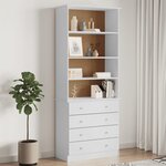 vidaXL Bibliothèque tiroirs ALTA blanc 77x35x186 5cm bois massif pin