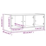 vidaXL Table basse avec portes en verre blanc 102x50x42 cm