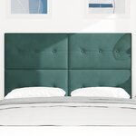 vidaXL Tête de Lit LED Vert Foncé 72 cm Velours