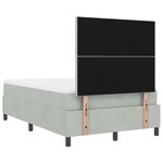 Lit box spring vidaXL avec matelas et lumière LED Gris clair 120x190 cm Velours