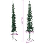 vidaXL Demi sapin de Noël artificiel mince avec support Vert 210 cm