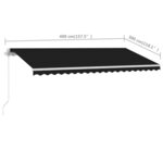 vidaXL Auvent manuel rétractable sur pied 400x300 cm Anthracite